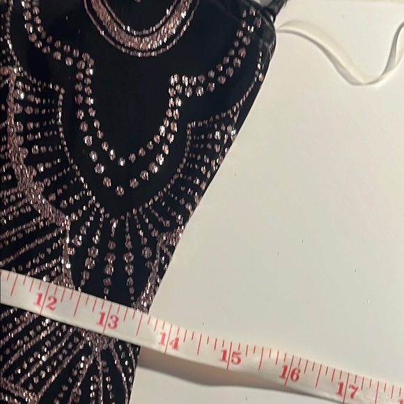 Jump Elegant Black and Bronze glittery formal Dress - stunning-Sz 7/8 - Picture 11 of 13